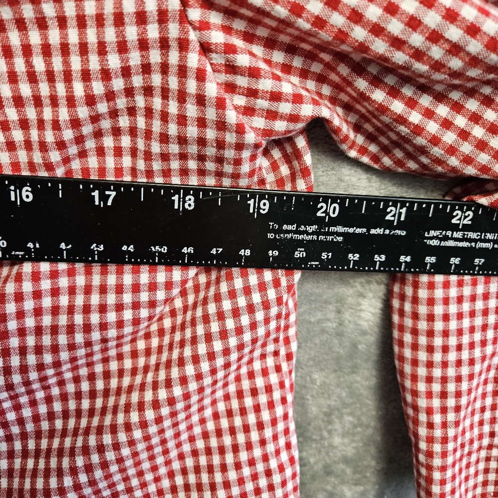 Red Checkered Button-Up Shirt - image 6